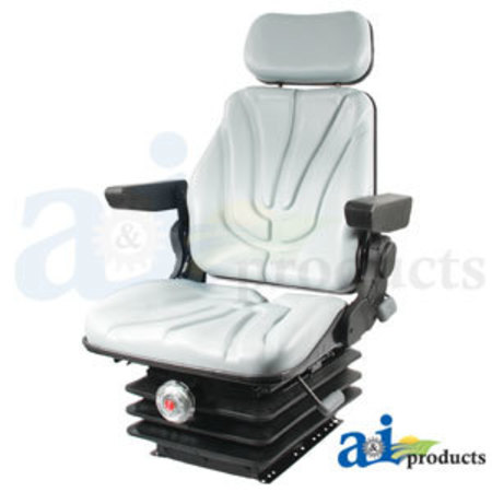 A & I PRODUCTS Seat, F10 Series, Mechanical Suspension / Armrest / Headrest / Gray Vinyl 22" x20.5" x19.7" A-F10M230